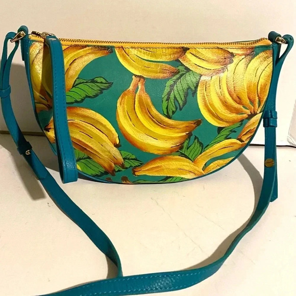 Handmade painted multicolor leather crossbody bag - Picture 1 of 12